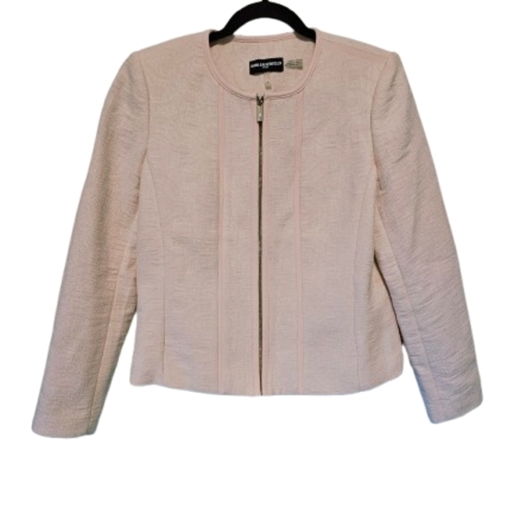 Karl Lagerfeld Light Pink Textured Blazer Women's Size 8